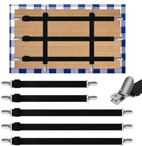Feliciay 5 Stück Tischdeckenklammern für Tische Im Freien, Tischklammern Outdoor, Verstellbare Elastizität Tischabdeckungsklemmen,für Gartentisch Restaurant Familien-Esstisch im Freien