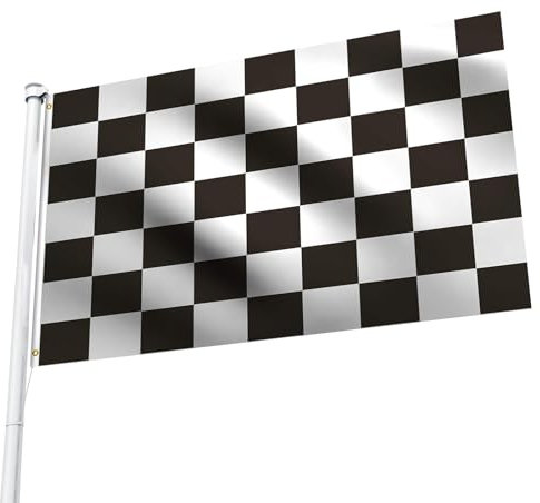 Drapeau À Damier Noir Et Blanc,Drapeau Damier 150 x 90 cm,Drapeau de Course 3 x 5ft,Bannière de Damier,Drapeau Formule 1,Drapeau De Voiture De Course,Drapeaux de Course,pour Decoration Jardin
