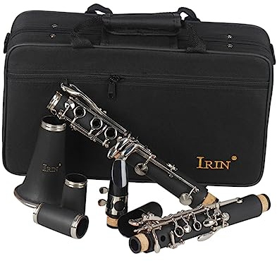 TOYANDONA Clarinete y Bemol Baquelita Negra Principiantes para de Seguro Detalles Metálicos Tela Adecuado para Practicar y Exámenes Musicales
