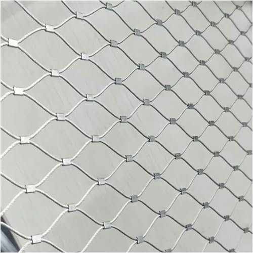 Malla de Alambre Malla Tejido Malla de cuerda de acero inoxidable flexible, cerca de malla de barrera de seguridad de 6 cm/1,5 mm, red de cuerda de protección de acero inoxidable 304 para escaleras,