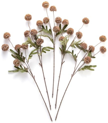 Laelfe Fiori artificiali per l'autunno, in finta seta, piccoli mini fiori Kiku, fiori di campo finti con stelo, decorazione floreale autunnale per stanza estetica per matrimoni