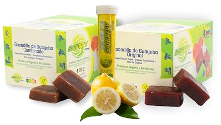 Saborty Pack Bocadillo de Guayaba + Electrolitos | Barritas Energéticas Naturales | Energía + Sales Minerales | Ciclismo, Running y Trail (2 Cajas [Original + Combinado] + + Limón)