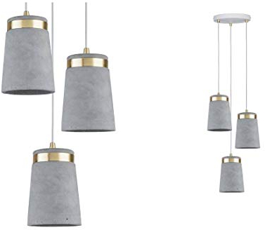 Paulmann 79627 Neordic Norell Pendelleuchte max. 3x20W Hängelampe für E27 Lampen Deckenlampe Grau/Weiß m/Gold m 230V Beton/Metall ohne Leuchtmittel