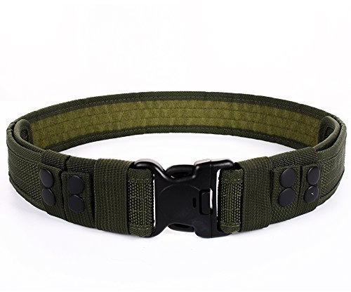 LUUFAN Military Tactical Belt Security Gear Einstellbare Heavy Duty Gürtel mit Schnellverschluss für Outdoor-Aktivität (Armeegrün)