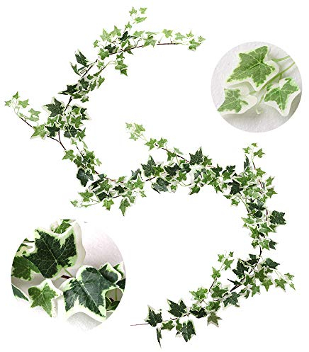 Veryhome Lierre Artificiel Soie Faux Raisin accrocher Mur Parti décoration Mariage Garland Green Leaf Garden Home Plants (Vert)