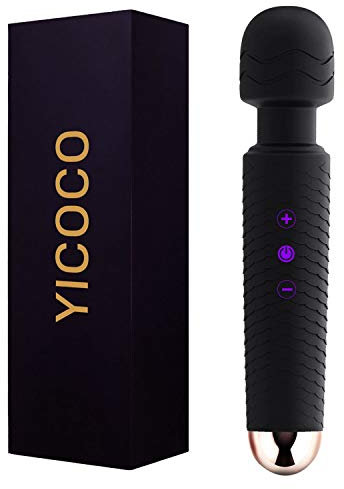 Massaggiatore personale, YICOCO massaggiatori elettrici a bacchetta con 25 potenti modalità di vibrazione per il massaggio rilassante e l'alleviamento della tensione muscolare, borsa da viaggio