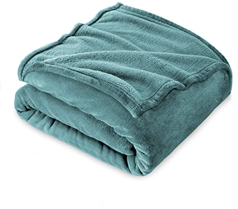 FARFALLAROSSA Manta de Franela Polar para Sofá y Cama 90 Individual, Súper Suave y Cálida, Ligera y Multiusos, Oeko-Tex, 130 x 160 cm Verde Agua