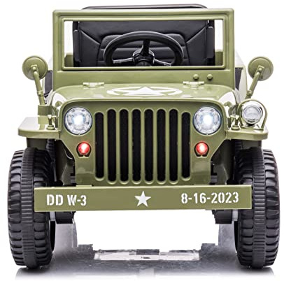 BC BABY COCHES - Coche Eléctrico para Niños con Control Remoto Jeep Militar, con 2 Motores de, Suspensión/Vehículo Infantil de 12V con Ruedas de Caucho y Asiento en Polipiel. (Verde)