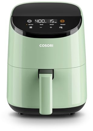 COSORI Small Air Fryer Oven 2.1 Qt, mini friggitrice ad aria 4 in 1, forno tostato, ririscaldamento, salvaspazio, basso rumore, antiaderente e lavabile in lavastoviglie, 97% olio, adesivo con 6 guide