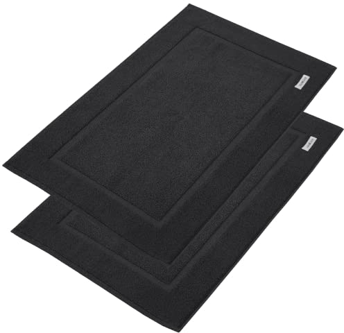 PandaHome Badvorleger Set aus Baumwolle - 2 Stück Badematte - 100% Baumwolle, Duschvorleger Duschmatte, Schnelltrocknend Weich Saugstark 1000 g/m² (Anthrazit)
