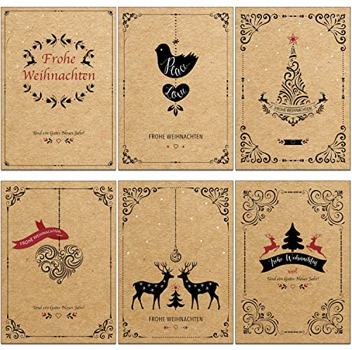 the lazy panda card company 36 x recycelte Weihnachtskarten mit modernem Design