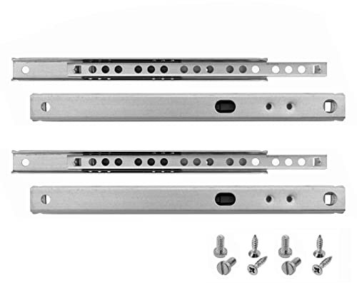 HELPMATE Nut Schubladenschiene 17 mm Länge 182 mm 2 Paar 4er Set Kugelauszug Schubladenauszug Schienensystem Schubladenführung Teilauszug Stahl verzinkt silber inkl. Befestigungsmaterial