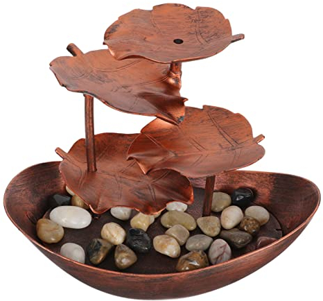 Abaodam Fuente De Agua De Lingote Decoraciones para Salas De Casa Fuente De Agua De Escritorio Decoración del Hogar Adorno De Fuente El Plastico Oficina Central Luz De Noche