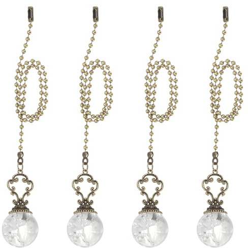 PATIKIL 15 Catena Per Ventilatore A Soffitto 4 Pcs Connettore Catena Cristallo Vintage Ornamento Ventilatore Soffitto Estensione Catena Per Lampade Ventilatori Soffitto, Trasparente Palla