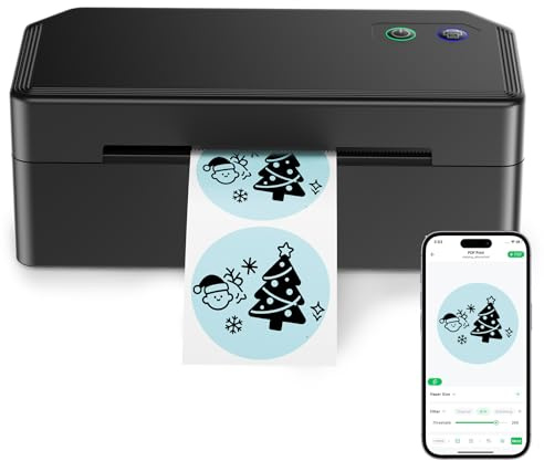 SVANTTO Bluetooth Thermal Label Printer, 4x6 Shipping Label Printer for Small Business, Compatible with iOS, Android, Windows, Mac, Amazon, Ebay, Shopify, USPS, UPS, Etsy, Black