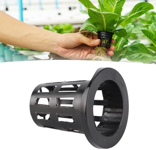 RASTKY Vaso con Rete Cestino per Piantare Durevole per Coltivazione Aeroponica Fuori Suolo Indoor 50 Pezzi Rete per Verdure e Coltivazione Fuori Suolo, (BLACK)