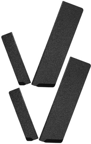 GARVALON Fodero per Coltelli da Cucina 4 Pezzi in Plastica Nera Interno in Velluto Antiscivolo Custodia Protettiva Rettangolare per Lame da Chef da 5 e 8 Pollici Protezione Portatile per
