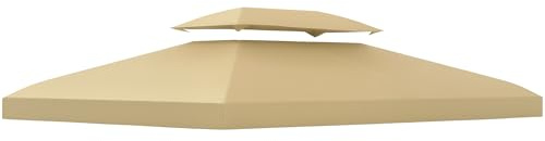 Outsunny Ersatzdach für Pavillon 3 x 4 m Wasserabweisend Bezug Beige