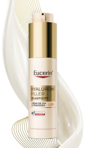 Hyaluron-Filler + Elasticity Día Ultraligera SPF50 50ml, Crema facial antimanchas y antiarrugas, protección solar con Thiamidol, absorción rápida, para todo tipo de piel
