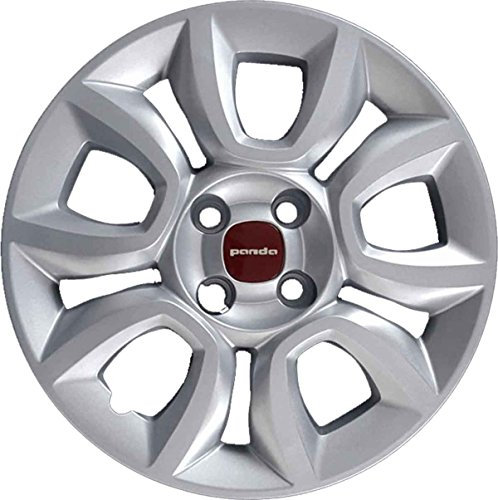 1 COPRICERCHIO COPPA RUOTA 15 PANDA 2012 IN POI LOGO ROSSO NON ORIGINALE SINGOLO 9199