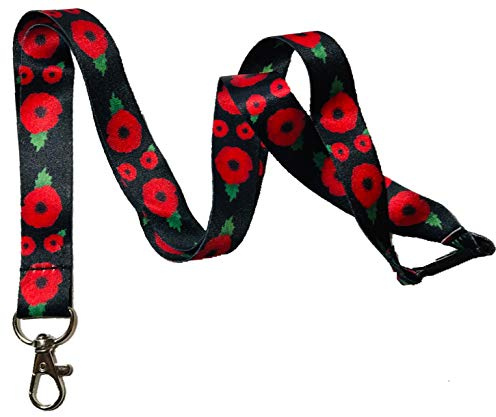 Poppy Neck Lanyard with Safety Breakaway & Metal Swivel Hook