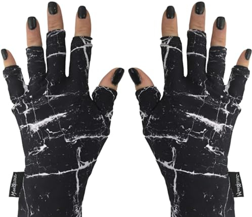 ManiGlovz - Gants de protection UV UPF 50+ pour femme | Gants de manucure en gel et mitaines anti-UV | Protection solaire pour la conduite