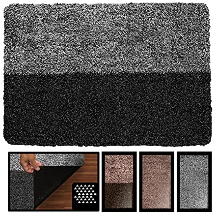 LUCA HOME – Felpudo Magic Mat Clean Entrada a casa 45x75cm Negro, bicomponente, Felpudo Multiusos Muy Absorbente para Exterior e Interior, Lavable en Lavadora, atrapa Toda la Suciedad mágicamente