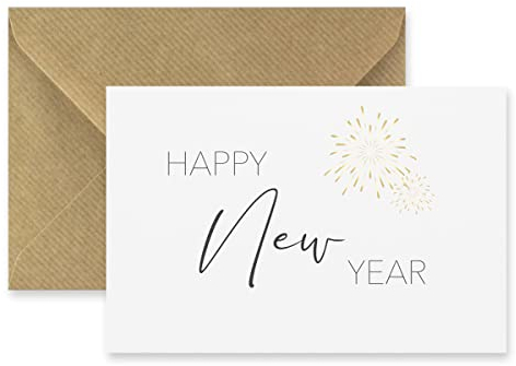 Merz Designkarten 4 Grußkarten (Karte K: Happy New Year)