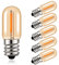 Hcnew T16 E12 Mini Bombilla LED 1W Blanco Cálido 2200K Bombilla de Filamento Edison Vintage 50LM,Equivalente a 10W, Luz de Refrigerador Luz Nocturna,No Regulable,6 Piezas