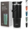 Riley Joy Thermobecher 900ml, 1200ml Trinkbecher mit Deckel und Strohhalm aus Edelstahl Isolation von Warm- und Kaltgetränken Kaffeebecher für Wasser, Kaffee oder Eistee (Schwarz, 900 ml)