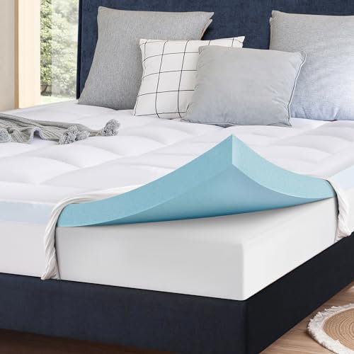 ELEMUSE Firm Mattress Topper Kingsize Bed for Back Pain Relief with Washable Cover, King Mattress Topper with OEKO-TEX & CertiPUR-US (King Size-150x200cm)