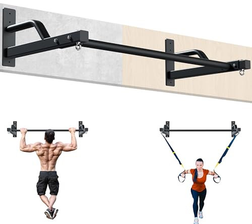 2026 Upgrade Pull Up Bar Wall Mounted - 600 lbs Heavy Duty Strength Training Pull-Up Bars, Ideal Rogue Pull Up Bar for Home and Commercial Gym, Easy Installation Chin Up Bar, Versatile Garage Pullup Bar