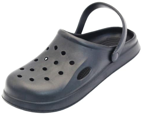 Soft Garden Clogs for Women and Men, Non-Slip Shoes Heel Strap Mules Sandals Lightweight Slippers Outdoor Slides (Black, Adult, Women, 6, Numeric Range, UK Footwear Size System, 7, Medium)