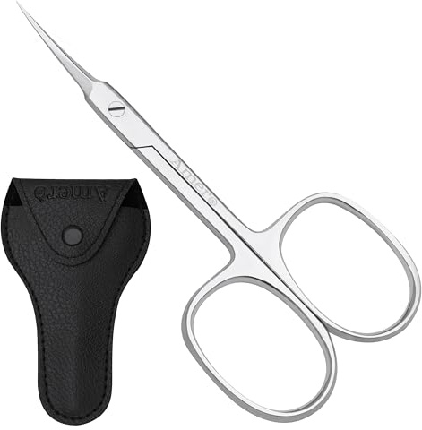 Professional Cuticle Scissors – Stainless Steel Nail Scissors for Cuticles, Eyebrow & Facial Hair Trimming – Sharp Precision Blades, Manicure & Pedicure Tools for Home & Salon Use (Silver)