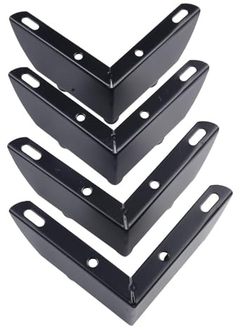 Juego de 4 patas de metal para muebles con soporte de carga pesada con armario triangular y patas de sofá para mesas de bricolaje, estantes y desayuno para barras en dorado, plateado y negro