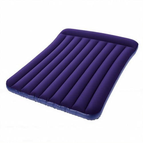 Alomejor Materasso Ad Aria, Materassino Portatile in PVC Floccato Spesso con Doppie Valvole a Prova di Perdite per Campeggio, Casa e Ufficio (Doppia dimensione)
