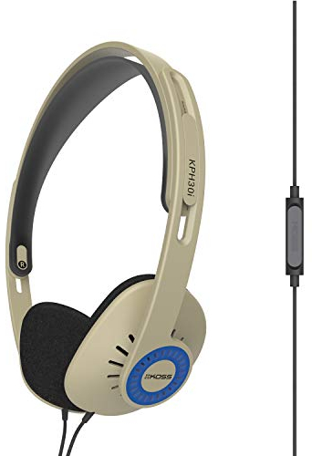 Koss KPH30iRB On-Ear-Kopfhörer, In-Line Mikrofon und Touch-Fernbedienung, D-Profil-Design, verkabelt mit 3,5mm Stecker, Rhythm Beige