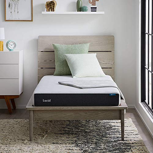 Lucid® 6 Firm Gel Memory Foam Mattress – Bamboo Charcoal & Cooling Gel – Fiberglass Free – Bed in a Box – CertiPUR-US® Certified – Twin Size
