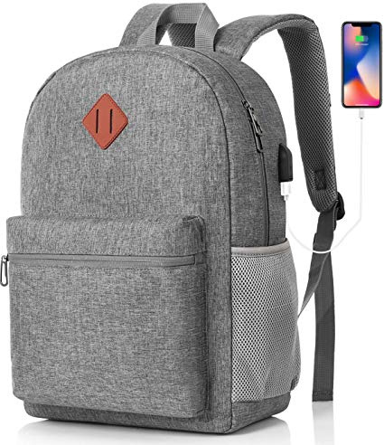 YAMTION Zaino per computer portatile borsa scolastica per ragazze e ragazzi, borsa per il tempo libero per donne/uomini zaino scuola scuola borsa liceo con porta USB
