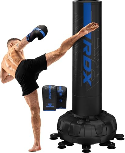 RDX XXL 150KG 6ft Free Standing Punch Bag with Gloves - Heavy Pedestal Bag with Stand for Kickboxing, Boxing, MMA, Muay Thai Karate, Adult Freestanding Punching Bag for Office Gym Home Fitness Workout