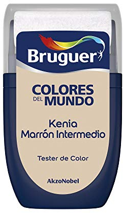Bruguer Tester Colores del Mundo Pintura para paredes monocapa Kenia Marrón Intermedio, 1 Unidad (Paquete de 1)