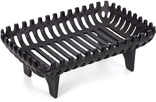 BURNACE 18'' Cromwell Fire Basket - Cast Iron Black Heavy Duty Log and Coal Burner (Actual width 16.1'')