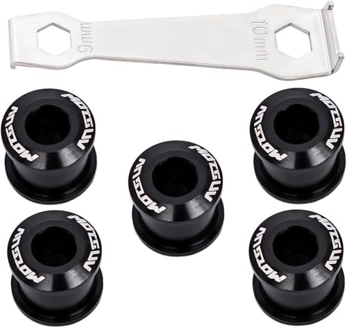 YBEKI Bulloni Corona Bici Professionale 7075-T651 Lega Aeronautica | Kit Completo con Chiave Termica | 4.9mm Monocorona & 6.4mm Bicorona | 5 Colori Anti-corrosione | Compatibile MTB/Strada/BMX ﻿