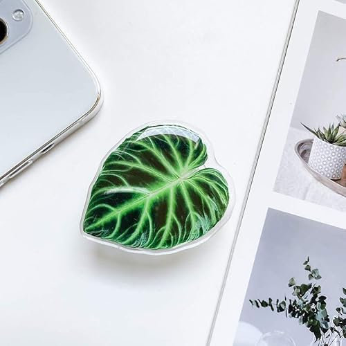 Horniou Support Poignée Téléphone Portable de Conception Feuille de Plante- Réglable à 360°-Compatible avec Tous Les Téléphone Portable (Feuille-01)