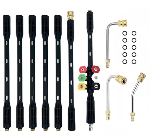 Barra de extensión para lavadora de alta presión, 4000 psi, limpiador de alta presión telescópico, puntas de lanza de repuesto, herramientas de limpieza para techo y ventanas de lavado