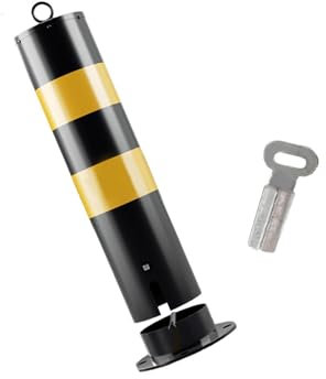 perfk Dissuasore di Sicurezza Post Traffico Dissuasore Garage Tubo in Acciaio Al Carbonio Segnaletica Sicura Palo Barriera di Parcheggio per Marciapiedi Ind, Stile a