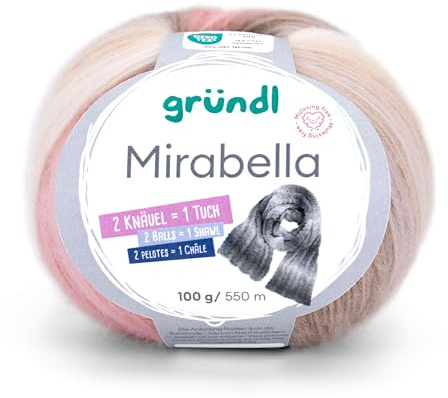 Gründl Mirabella, kuscheliges Wollmischgarn, Farberlauf,100 g / 550 m,80% Polyacryl, 20% Wolle,NS 3,5-4,5 mm (02)