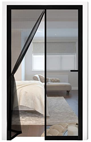 Fillis Magnetic Fly Screen Door, 70x200cm, Insect Protection Balcony Door, Made of Fibreglass, Fly Curtain, No Drilling, Magnetic Curtain, Door Curtains for Balcony, Living Room, Bedroom, Doors,