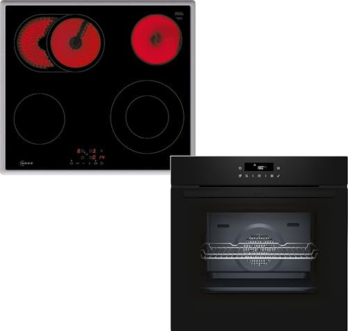 NEFF BTX46PB0 Kit de cuisinière encastrable composé de cuisinière B2CCJ7AK3, 60 x 60 cm, Pyrolyse et EasyClean autonettoyage, Air Fry & T16SBN1L0, plaque de cuisson électrique, zone rôtissoire, Touch