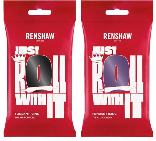 Renshaw Fondant Icing Bundle, Jet Black & Deep Purple